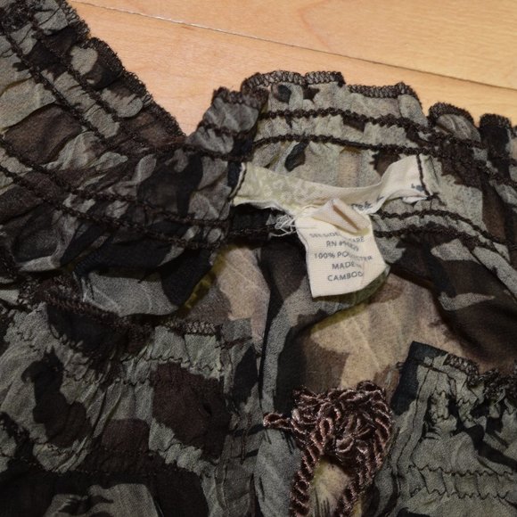 DEREK HEART Women's JRS Sz S Chiffon BLOUSE Shirt - Picture 4 of 5